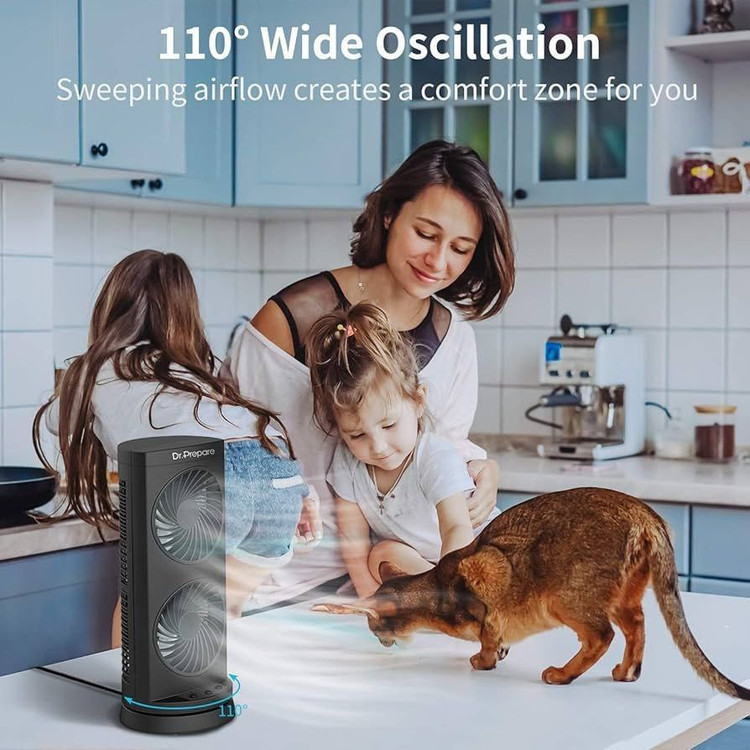 پنکه برجی رومیزی قابل حمل Dr prepare مدل DDF-0BK16W