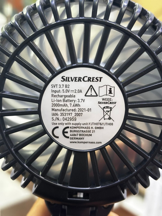 پنکه شارژی سیلورکرست مدلSVT 3.7 B2 silverCrest