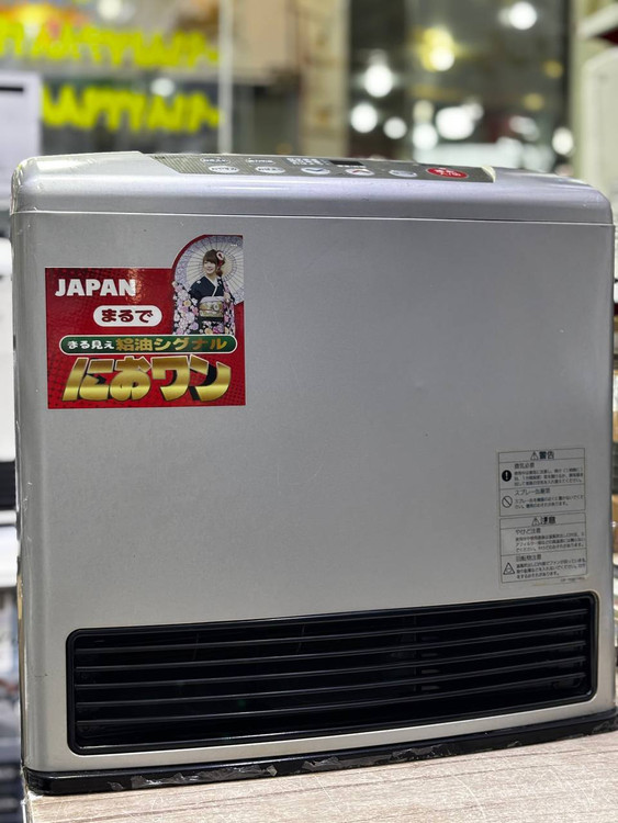 بخاری گازی برقی ژاپنی سایز ۴۰۰۰ گاز شهری بدون دودکش نقره ای