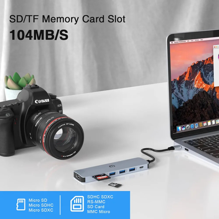 هاب7پورت USB TYPE-C HUB مدلHB036