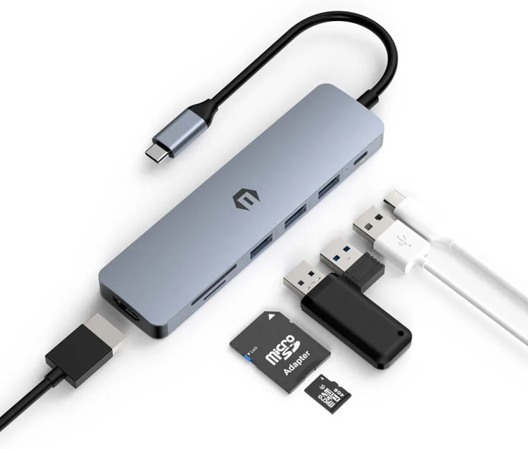 هاب7پورت USB TYPE-C HUB مدلHB036