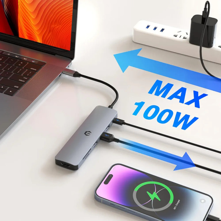 هاب7پورت USB TYPE-C HUB مدلHB036