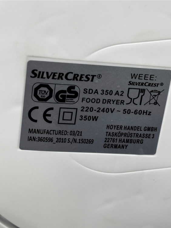 میوه خشک کن سیلور کرست مدل 360596