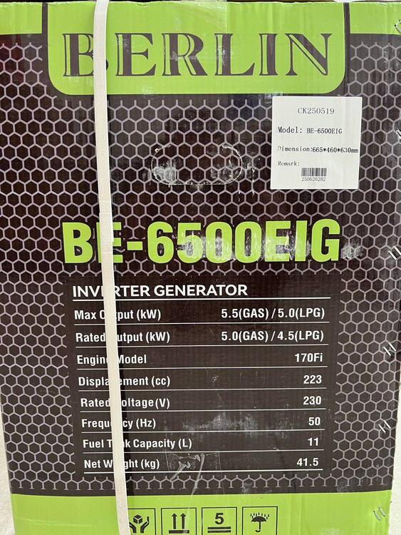 موتور برق دوگانه سوز گازمایع و بنزینی برلین مدل BE6500EIG