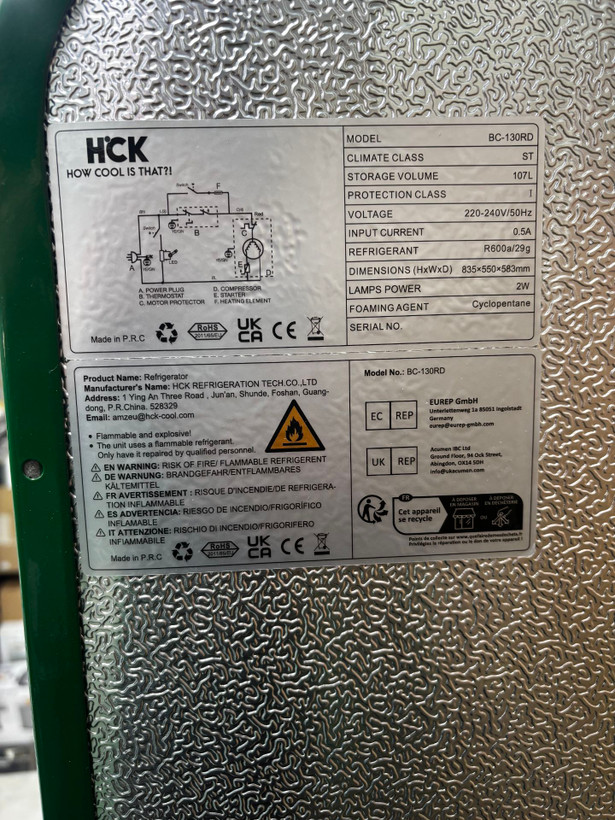 یخچال مینی HCK مدل BC-130RD